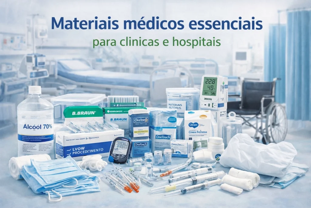 Materiais médicos essenciais para clínicas, hospitais e serviços de saúde