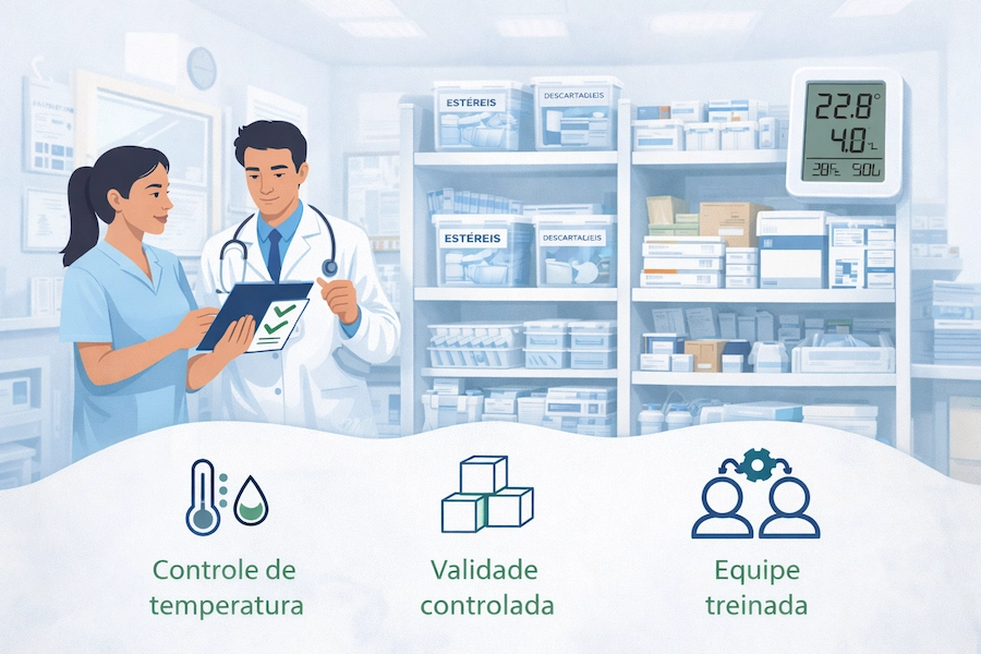 Organização e controle no armazenamento de produtos hospitalares em clínica médica